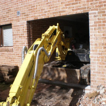 Hole cut in back of wall for access