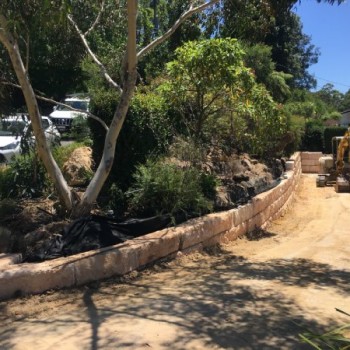 Driveway Sandstone Retaining Wall